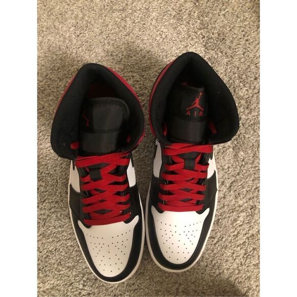 Jordan 1 Mid Black/ Gym Red Men’s Size 10.5 - Picture 7 of 10